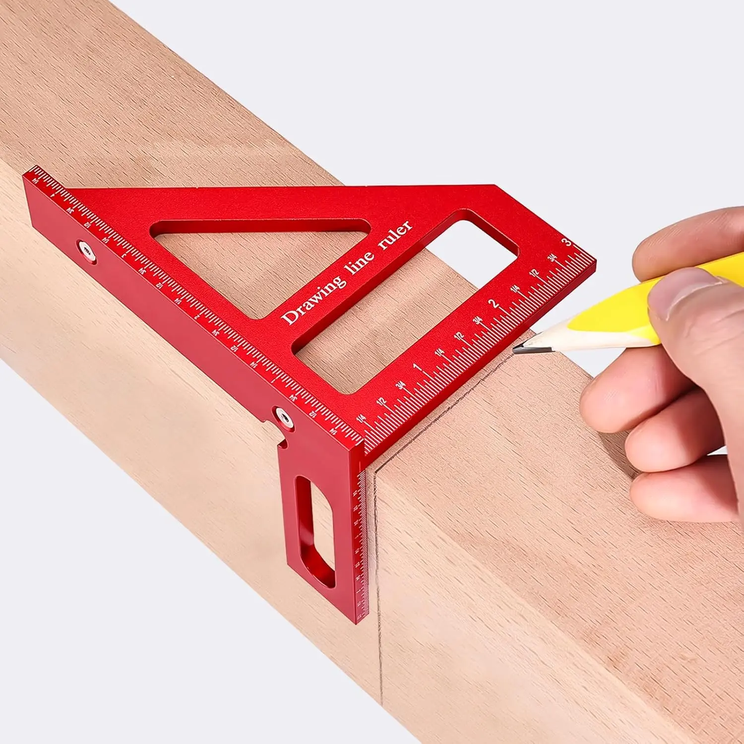 Multi Angle Measuring Ruler Aluminum Alloy Carpenter Square 45 and 90 Degree Layout Tool for Woodworking