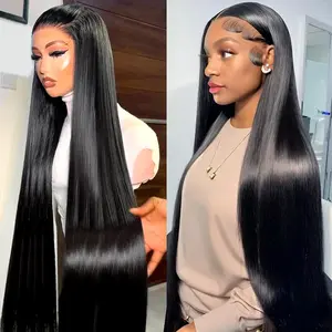 Bone Straight 13x6 Transparent Lace Front Wigs Human Hair Pre Plucked 180 Density Straight 13x4 HD Lace Front Wigs Human Hair 10A Frontal Wigs Human Hair wigs for Women Glueless Wigs Human Hair Pre Plucked Black wig