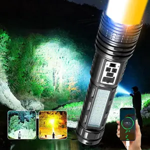 High Power Strong Light Rechargeable LED Flashlight, Portable Telescopic Zoom Long-distance Lighting Flashlight, Outdoor Waterproof Portable Flashlight