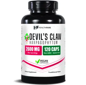 HealthFare Devils Claw Root | 2600mg Herbal Supplement | 120 Vegan Capsules | Concentrated Root Extract for Joint Support | Non-GMO, Gluten-Free | Made in USA