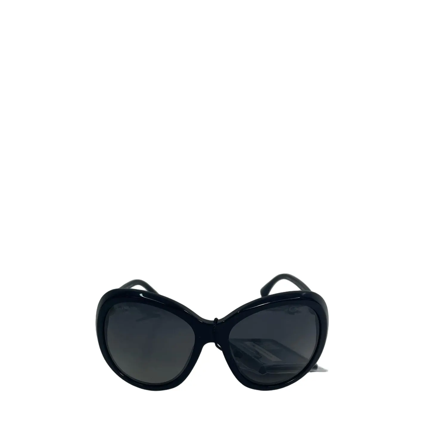 Pre-owned Chanel Butterfly Oversized Sunglasses Black Frame with Gradient Gray Lenses