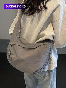 women's solid large capacity crossbody bag, bags for women, fashionable lightweight canvas bag for daily commute, casual trendy versatile high-quality daily commuting bag, mother's day gifts, sling purse