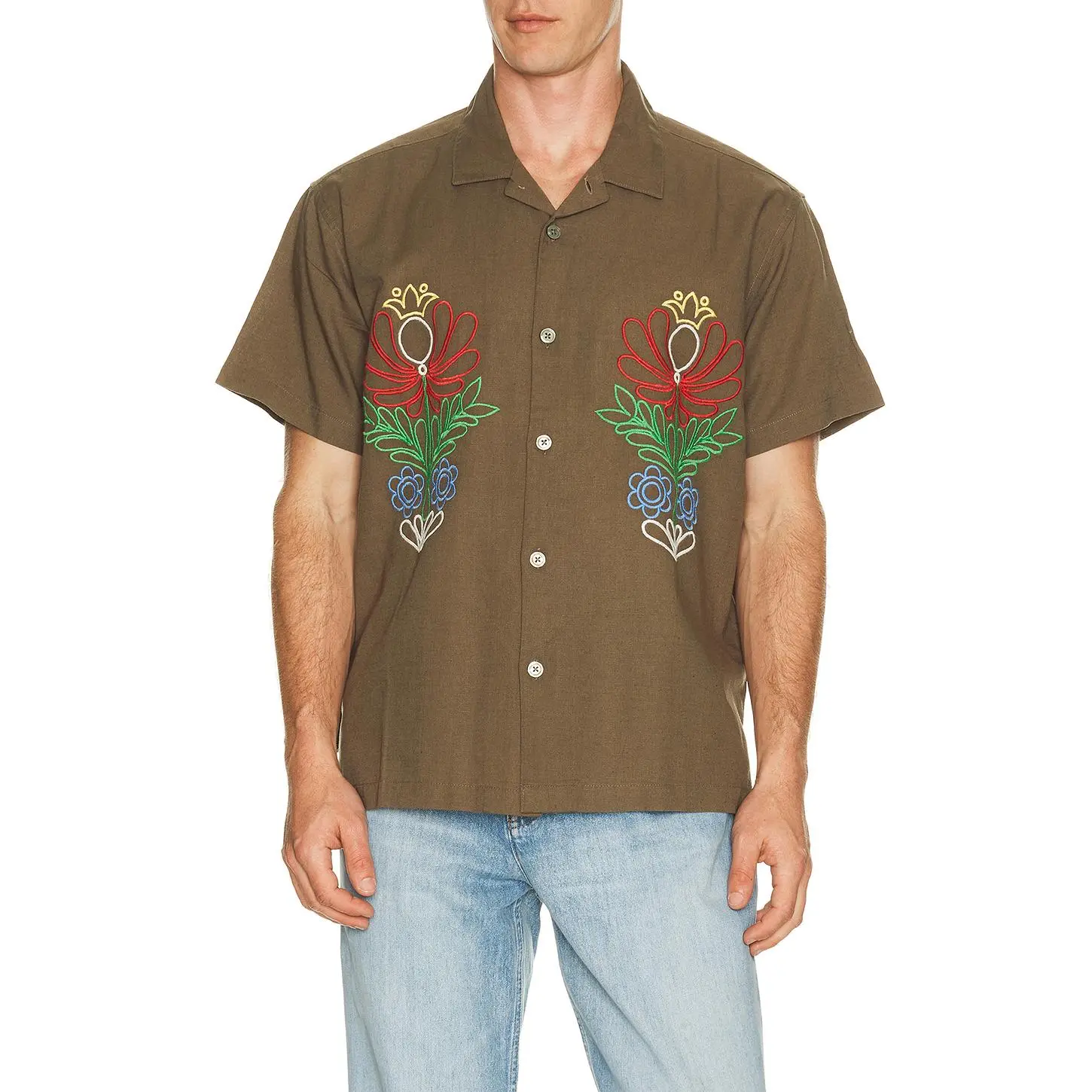 Obey Perry Woven Shirt in Canteen