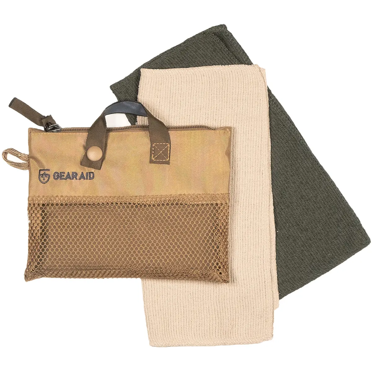 McNett Tactical Micro-Terry Washcloth Kit - Soft, Fast-Drying, Water-Absorbent Travel Towels with Hanging Personal Bath Accessory for Camping & Hiking