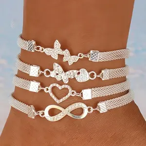 ankle bracelet Infinite Diamond 8-word Anklet Creative Retro Alloy Anklet