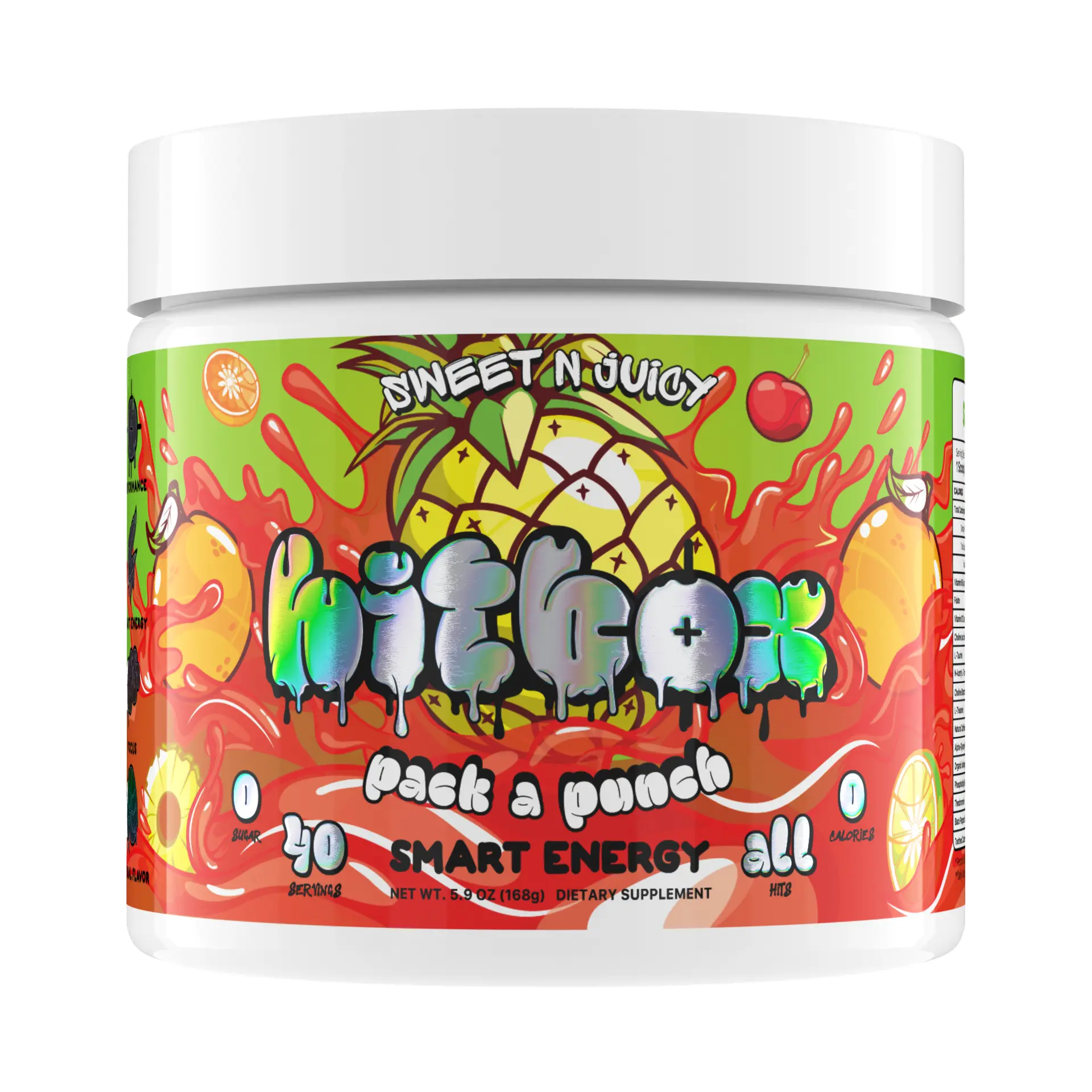 Hitbox Energy - PACK-A-PUNCH Tub - 40 Servings - Sugar-Free/Crash-Free Gaming/Study Energy Supplement