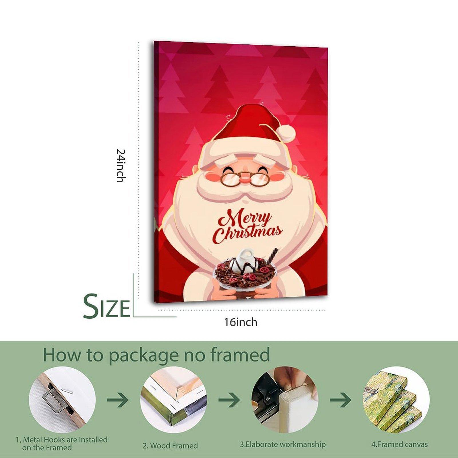 MERRY CHRISTMAS Poster Santa Claus Poster Decorative Painting Canvas Wall Art Picture Print Modern Family Bedroom Decor