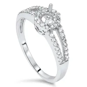3/8ct Diamond Engagement Setting Split Shank 14K Ring