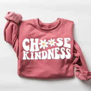 Cute Choose Kindness Teacher Sweatshirt, Back To School, Teacher Appreciation Gift, Be Kind Sweatshirt, Positive Affirmation, Team Teacher Sweater Apparel Cotton