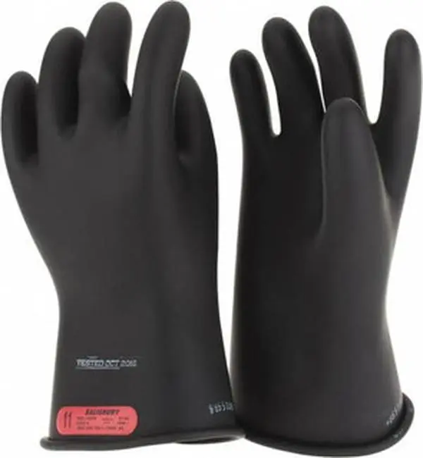 Salisbury by Honeywell Class 0 Black Rubber Lineman's Glove, Size 2XL (11), 11 in Long, 1,000 AC Max Use Voltage, 5,000 AC Test Voltage, ASTM D120, IEC EN60903 E011B/11