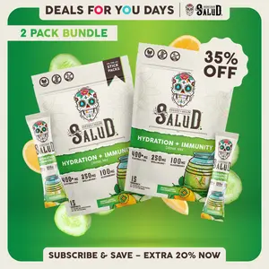 Salud 2-in-1 [Hydration + Immunity – Pepino Limón | Cucumber Lime Duo] Electrolytes Powder, Agua Fresca Drink Mix, Elderberry, Dairy & Soy Free, Non-GMO, Gluten Free, Vegan, Low Calorie, 1g Sugar (2-Pack, 30 Servings), Deals For You Days