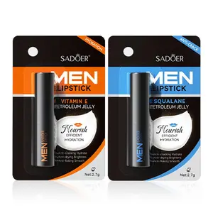 SADOER Men's Lip Balm Moisturizing Anti Cracking Repair Nourishing Hydrating Lipstick with Vitamin E & Squalane for Dry Chapped Lips 2.7g