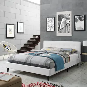 Modway Linnea Queen Faux Leather Bed in White