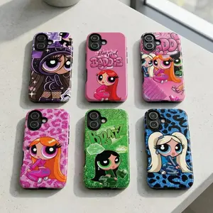 Powerpuff Style – Cute Girl Squad Phone Case  Blossom, Bubbles & Buttercup  Retro Cartoon Pop Art Cover for iPhone 17 16 15 14 13 12 11 SE Max Pro, For Samsung Galaxy S21 S22 S23 S24 S25 Plus Ultra FE, Gift