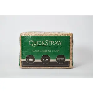 QuickStraw 7008171 2.3 cu. ft. 500 sq. ft. Straw Seeding Cover, Natural, Protector, Lawn, Germinate