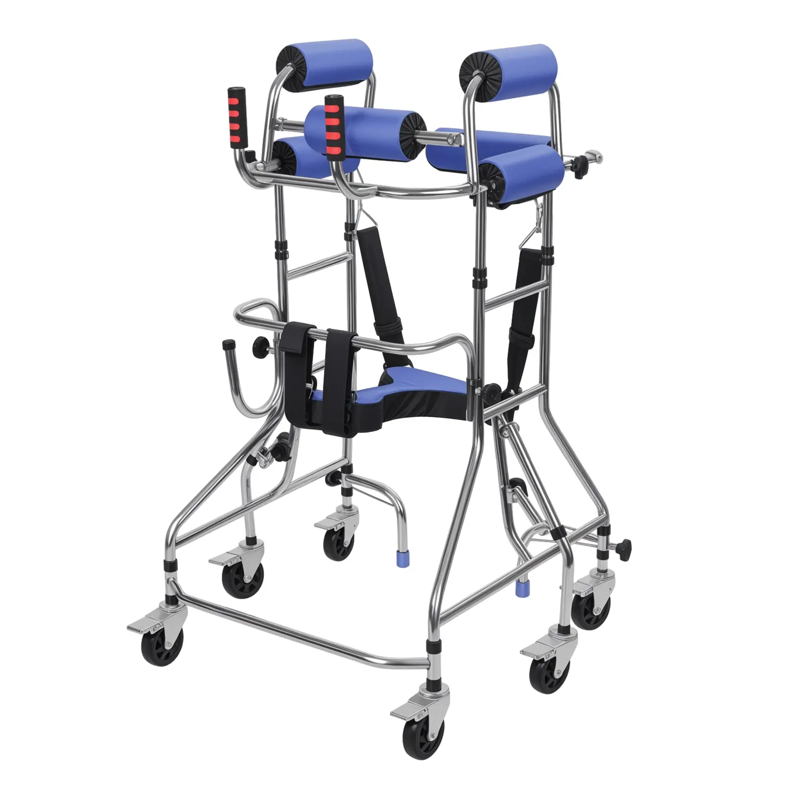 Adult Walker, Standing Walker for Seniors, Hemiplegia Rehabilitation Standing Frame, Walker Aid for The Disabled, Walking Assistance Devices, Anti Recline, Adjustable Width and Height