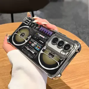 Mechanical Audio Speaker Cool Luxury Man Pattern Aesthetic Electroplated TPU Casing For SAMSUNG GALAXY S22 S23 S24 FE ULTRA PLUS Four Corners Anti-Fall Soft Silicone Gift Shockproof Protection Anti-Drop Protective Protector Phone Cases Shell Cover