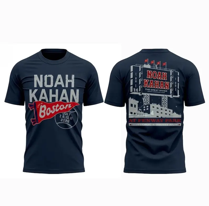 Noah Kahan The Great Divide Tour 2026 Fenway Park July 7 8 10 11 2026 T shirt Reprint