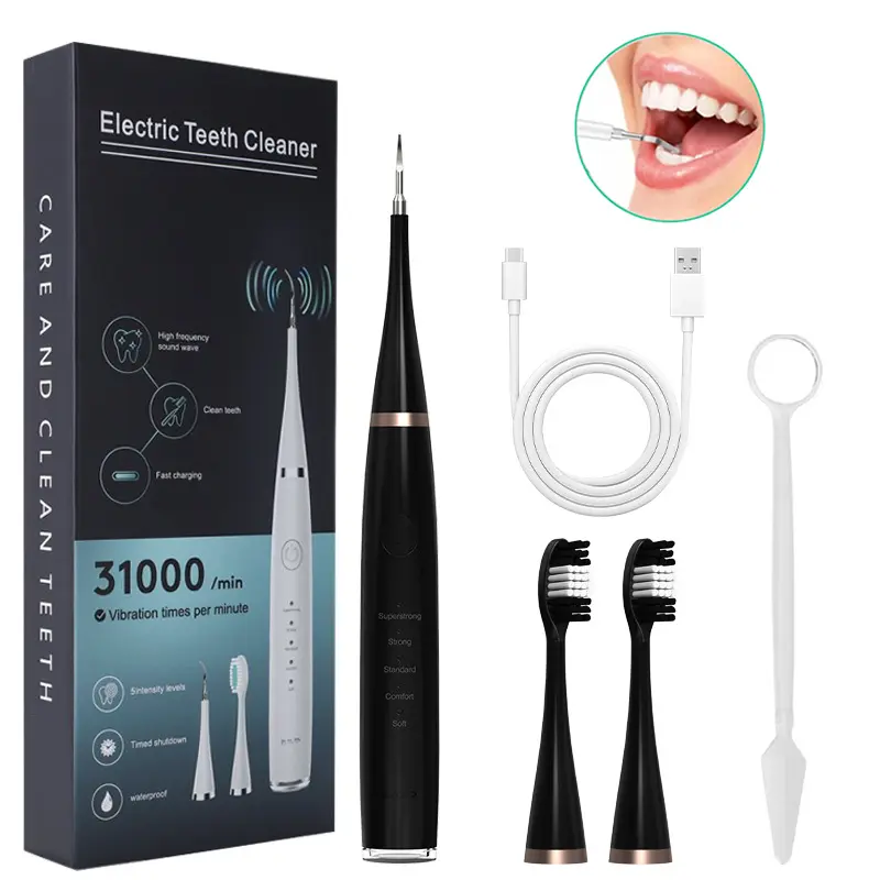 Adjustable Electric Teeth Cleaner Kit - 1 Waterproof USB Rechargeable Oral Irrigator, Portable Dental Scaler for Home & Travel Oral Care (Personal Care Appliance Accessory)