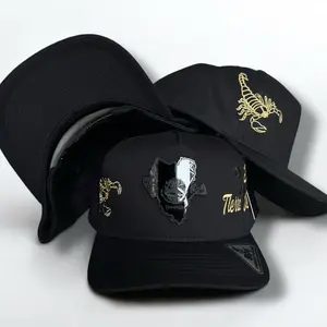 Durango SnapBack Hat with Embroidery and Black Plate Logo, Black Color, Designed for Versatile Wear
