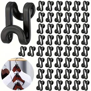 50pcs Clothes Hanger Connector Hookers, Plastic Space Saving Heavy Duty Hanger Extender Clips for closet organizers