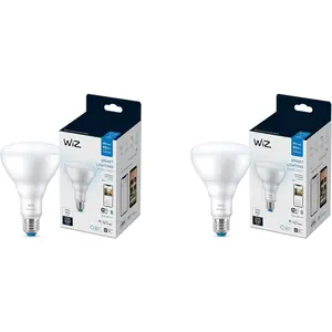 WiZ Connected 65W Eq.(7.2W) BR30 Daylight (5000K) LED Smart Bulb - Pack of 2 - 650 Lumen- E26 - Indoor - Connects to Your Existing Wi-Fi - Control with Voice or App - Activate with Motion