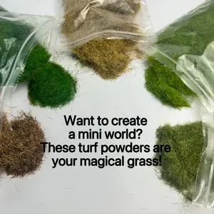 0.8cm Static Grass Fiber for DIY Handmade Sand Table, Landscape Scene Model Material, Nylon Grass Powder, Velvet Grass, 30g/bag