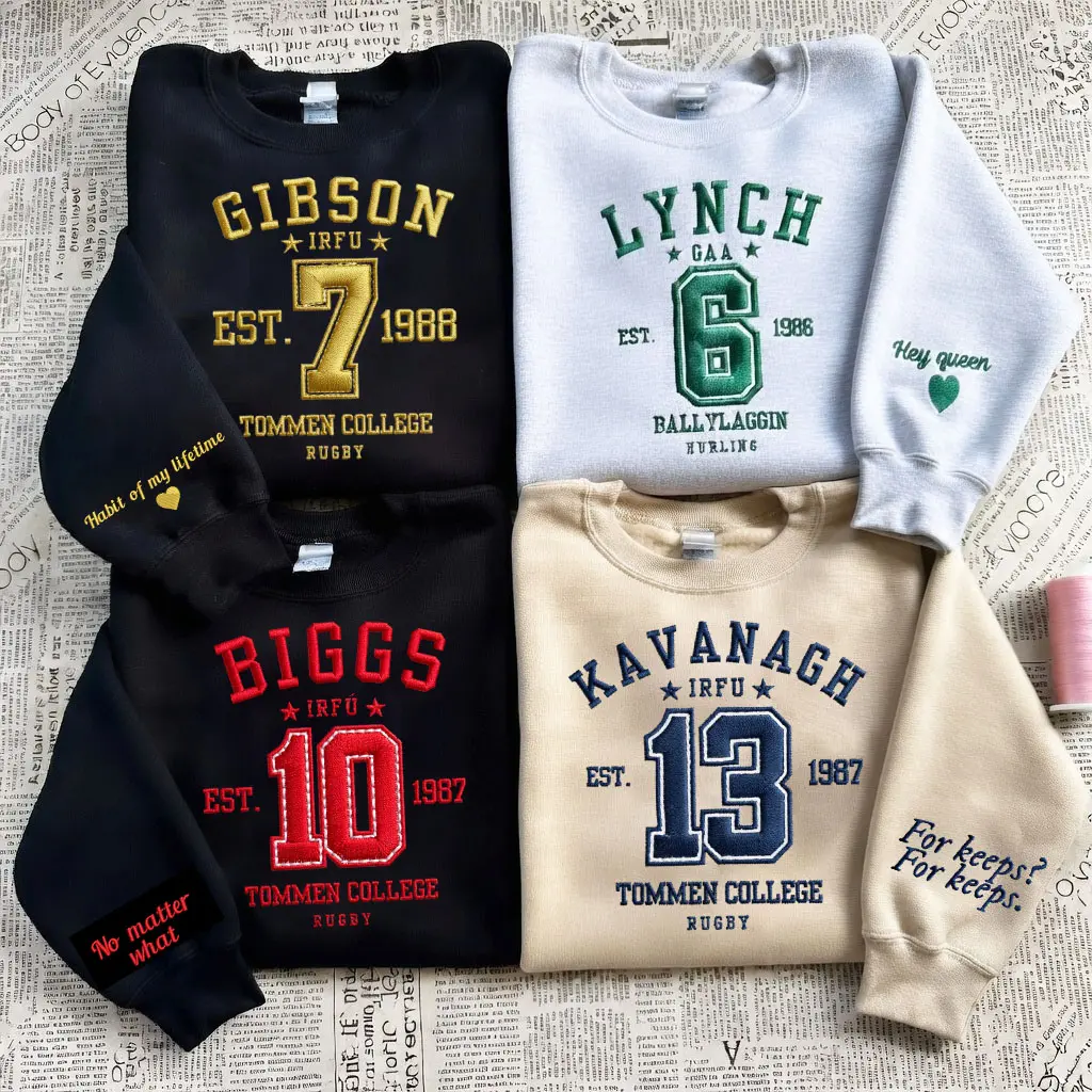 Embroidered Tommen College Boys of Tommen Sweatshirt, Tommen College Shirt, Book Gift, Bookish Merch,Bookish Gift Johnny Kavanagh Lynch Joey