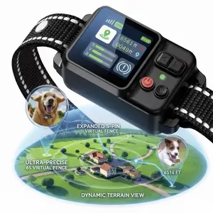 KOATLIFE GPS Wireless Dog Fence System Collar Waterproof Electric Satellite Technology IPX7 Rechargeable 2 Modes Humane Training Circular Free Form Fence No Sim Needed