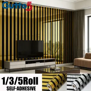 1/3/5 Rolls Set Thickened 3D Foil Sticker Mirror Wall Decals, Tiles Sticker - Self-Adhesive Peel and Stick Vinyl Wall Panels - Extra-Thick Durable Anti-Shock - Easy to Apply and Maintain - Ideal for Indoor Wall Decor - Gutto5