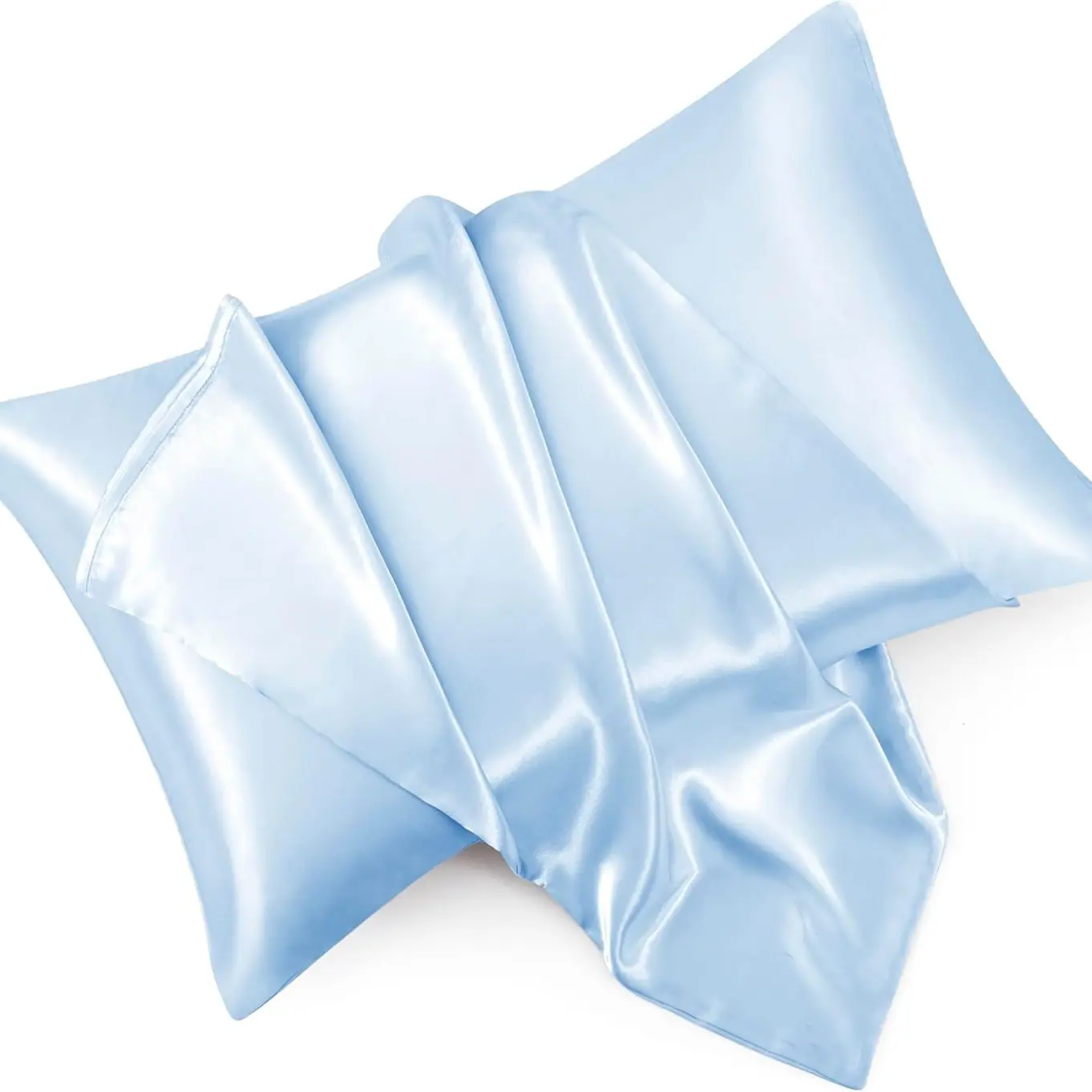 Luxury Satin Pillowcase, Soft Solid Color Pillow Cover, Envelope Closure, Bedroom Decor Accessory, No Filler Included