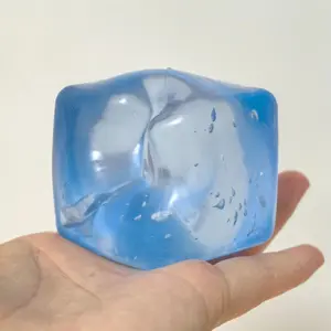 Square Gel Ice Cube Squishy Toy, Slow Rebound Malt Sugar Stress Ball, Portable Office Stress Relief Toy, Unisex, No Battery Required, Soft Stress Ball