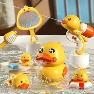 Cute Duck Water Spray Toys Set, 8 Pieces, Kids Bathing Play Toy, Shower Bathtub Pool Fun, Birthday Gift