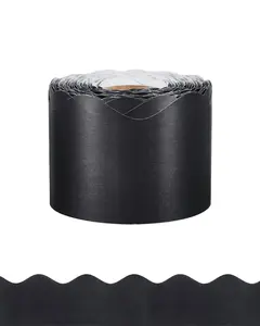 【Summervibes】VEVOR Bulletin Board Border, 65.6 Feet Rolled Border Trim, Scalloped Bulletin Board Paper with Wavy Line Design, Classroom Border for Bulletin Board, School, Classroom, and Locker Decoration, Black