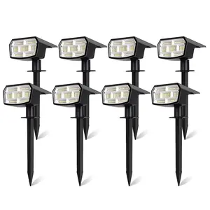 2/6/8Pcs Solar Spot Lights Outdoor, 59 LED Solar Lights Outdoor Waterproof, Outdoor Solar Lights for Yard with 3 Lighting Modes, Solar Landscape Spotlights for Garden Pathway Driveway Walkway