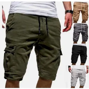 Men Casual Chino Cargo Shorts Pants 6-Pockets Summer Beach Trousers Menswear shortsGift