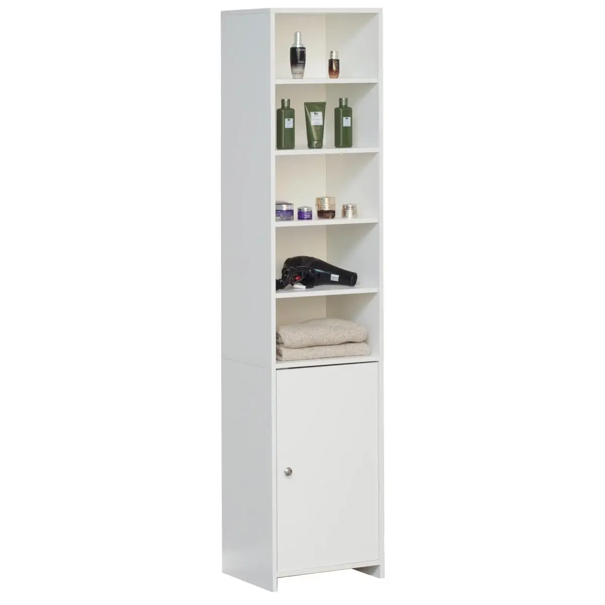 212 MAIN Tall Freestanding Rectangular Modern Storage Cabinet - 72x15.75x13.75 in White Bathroom Floor Furniture with Adjustable Shelves, QI003901.WT Linen Tower for Bathroom Laundry Organization