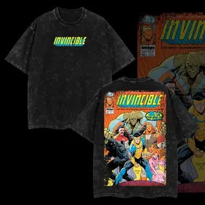 Retro Limited Invincible #133B Ottley Image Youngblood TShirt, Invincible War Comic Unisex Oversized Heavy Cotton Graphic Washed Tee Casual Fabric