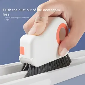 Two-In-One Window Cleaning Brush, Detachable Head for Doors and Sills, Glass Corner Cleaner, Pet Hair Remover Tool, Reusable Plastic