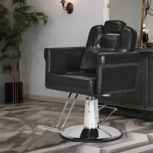 Barber Chair Recliner Salon Chair Hair Spa Chair with Hydraulic Pump Removable Headrest Adjustable Height 360 Degrees Swivel for Hair Salon Equipment