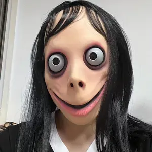 Spooky MOMO Latex Long-Haired Art Deco Mask DH28004 - Latex Face Covering Accessory for Halloween, Party Use