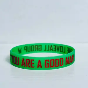 Glow in the Dark Wristbands - Men's Edition - White/Orange/Green/Blue - Red Inlaid Writing - Motivational Message - The Loveall Group