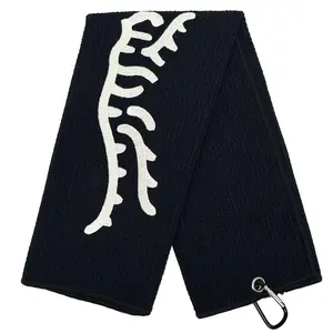 Tiger Embroidered Golf Towel, 1 Count Microfiber Golf Towel with Carabiner, Soft Golf Accessories for Men & Women, Ideal for Father's Day, Birthday, Retirement