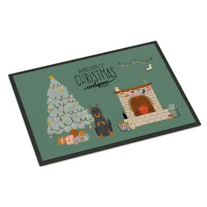Carolines Treasures  18 x 27 in. Beauce Shepherd Dog Christmas Everyone Indoor or Outdoor Mat