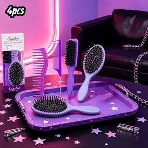 4 Piece Hair Comb Set, Massage Comb, Wide Tooth Comb, Pointed Tail Sectioning Comb, Styling Comb, Home Salon Use