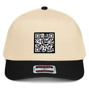 RIVEMUG NX1 Show Me Them Titt*es Scannable QR Code 2 Tone Hat Mid Crown Curved Bill Snapback Cap for Men and Women