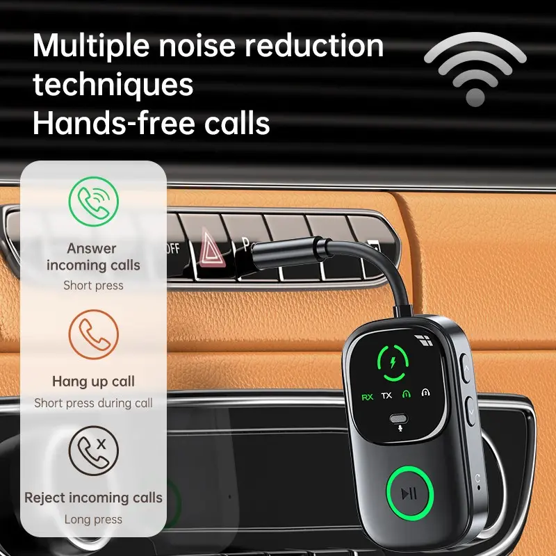 Bluetooth 5.4 Audio Reciever Transmitter RT/TX 2 In 1 Wireless Adapter for TV Earphones Cars Flights 3.5mm AUX Cable Bluetooth Dongle Receiver