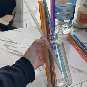 40oz colored tumblr straws with sparkles.