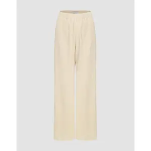 URBAN REVIVO 2026 Women's Medium-Thickness Polyester Knitted Wide Pants - Elastic Waist Comfy Loose Fit Bottom with Flattering Hips, Multi-Size Design, Effortless Polyester Pants for Casual Wear
