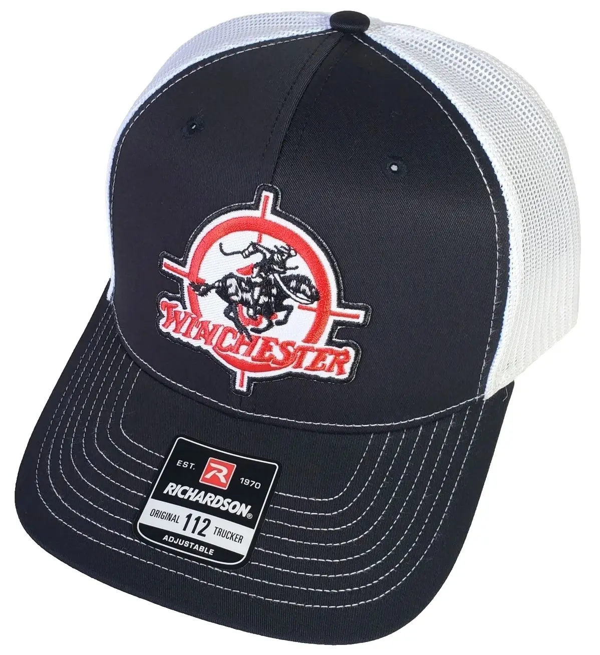 Winchester Embroidered Patch on Richardson 112 Trucker Hat Snapback